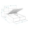 DONY kárpitozott ágy ágyneműtartóval 120x200  - rózsaszín