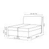 LEILA ágyneműtartós kárpitozott boxspring ágy matraccal - szürke