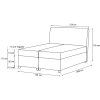 GULIETTE szürke boxspring ágy 120x200 méretei